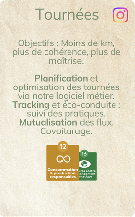 Écologique · Tournées